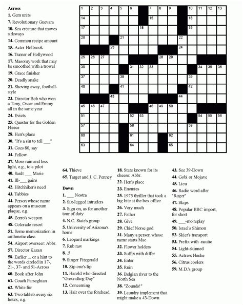 Maybe you would like to learn more about one of these? Free Printable Crossword Puzzles Medium Difficulty Pdf ...