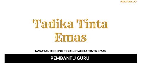 < 1 year job categories: Jawatan Kosong Terkini Tadika Tinta Emas ~ Pembantu Guru ...