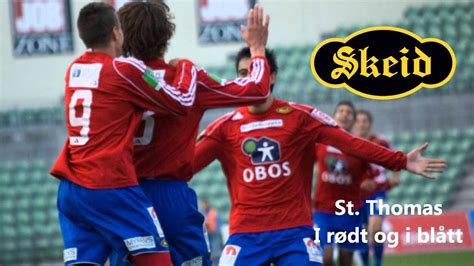 Skeid fotball slår seg sammen med skeid og vi er én klubb! St. Thomas - I rødt og i blått (Skeid-sang) - YouTube
