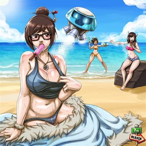 Celebrate the splatoon testfire with some delicious rule34! Overwatch - 7th-Heaven - Mei, D.Va, Tracer