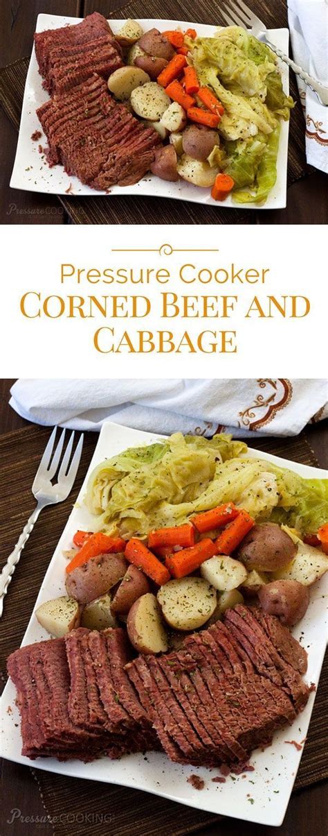 Sprinkle the seasoning packet that comes in the corned beef package on he meat. Pressure Cooker / Instant Pot Corned Beef and Cabbage | Recipe | Pressure cooker corned beef ...