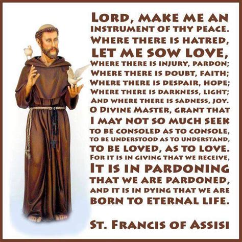The our father of st francis of assisi. Saint Francis Quotes About Peace. QuotesGram