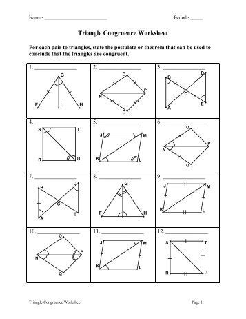 Geometry congruent triangles worksheet printable worksheets and activities for teachers. Proving Triangle Congruence Worksheet Pdf - congruent ...