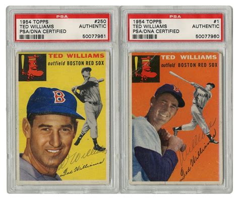 Ted williams baseball cards are some of the most sought after cards in the hobby. 1954 Topps Ted Williams Signed Baseball Card
