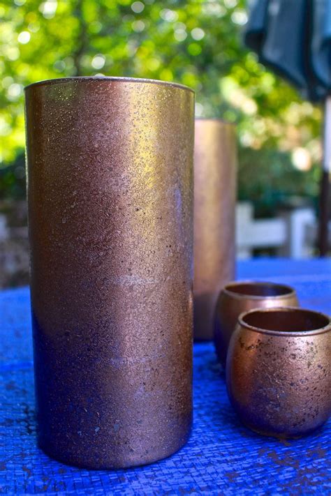 Their patterns, shapes, and textures add to their unique vintage look. DIY Copper Mercury Glass Votives - 2 Bees in a Pod