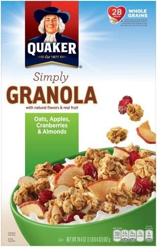 The best granola recipe is a matter of personal opinion. Quaker Simply Granola, Apple Cranberry Almond, 24.4 Oz | Cranberry almond, Cereal recipes ...