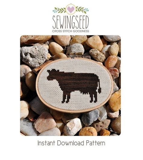 Stitch our free patterns or design your own with graph paper, alphabets, borders. Cow Silhouette Cross Stitch Pattern Instant Download ...