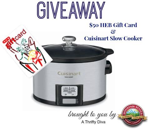 Via een gemakkelijk en overzichtelijke betaalomgeving, hoef je alleen het kaartnummer en pincode in te voeren van jouw gift & card cadeaukaart. Giveaway: $50 HEB Gift Card & Cusinart Digital Slow Cooker ...