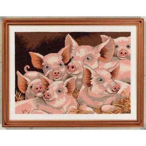 From knitting & crochet yarn and patterns to embroidery & cross stitch supplies! Eva Rosenstand® Pigs Counted Cross-Stitch Kit | Counted ...