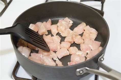 Once the chicken is cooked, remove the pan from the oven, transfer the chicken to a clean plate, and loosely tent the plate with aluminum foil. How to Cook Chicken Cubes in a Pan | LIVESTRONG.COM