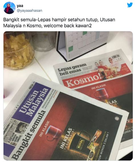 Kesatuan guru sarawak (stu) menyambut baik keputusan kementerian pendidikan malaysia (kpm) melanjutkan pengajaran. Mula Dijual Hari Ini, Utusan Malaysia & Kosmo 'Bangkit ...