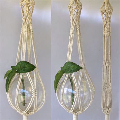 But if you have to work on a flat surface that's okay too, as long as you anchor your dowel to something sturdy so you can keep a little. EdenEve Macramé | Macrame plant hanger, Plant hanger, Macrame