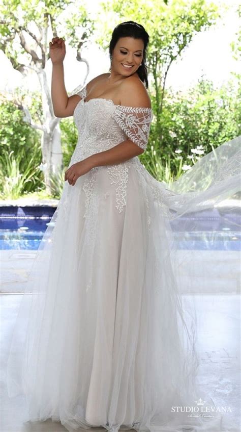 | custom dusty gray lace off shoulder wedding dresses corset ball gown plus size. Plus size strapless wedding gown with off shoulder sleeves ...