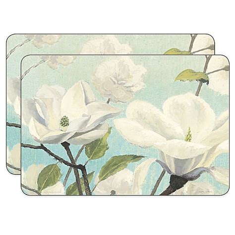 Heat resistant, traditional, hard backed and cork backed placemats. James Wiens Blossoms Cork-Backed Placemats (Set of 2 ...