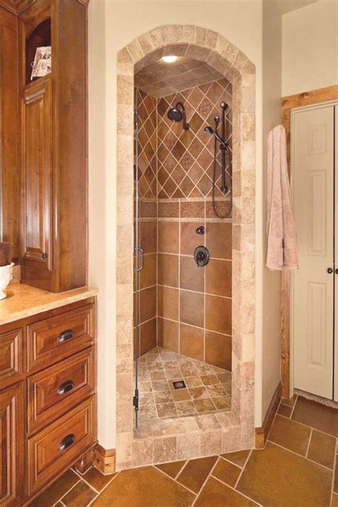 That's a clever space to fill when dealing with such a tiny bathroom. Remodel Shower Stall Bathroom Traditional with Arch Shower ...