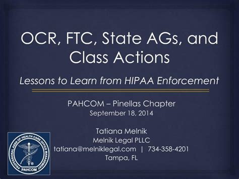 We did not find results for: PPT - OCR, FTC, State AGs, and Class Actions Lessons to ...