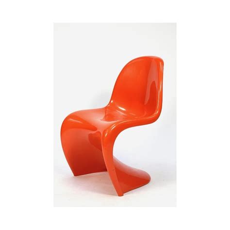 Solid cast stackable plastic chair in orange abs. Verner Panton plastic chair orange - Retro Studio