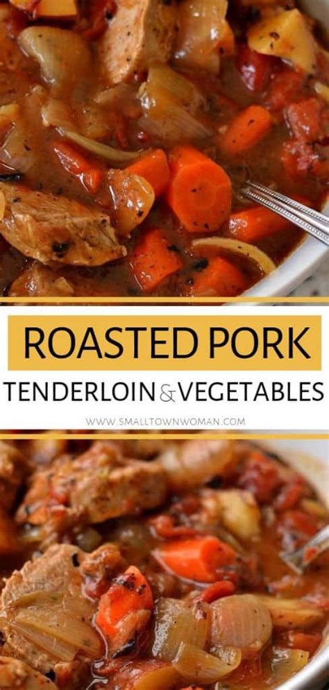 Take pork out of marinade and shake off excess. Roasted Pork Tenderloin and Vegetables | Recipe | Pork ...