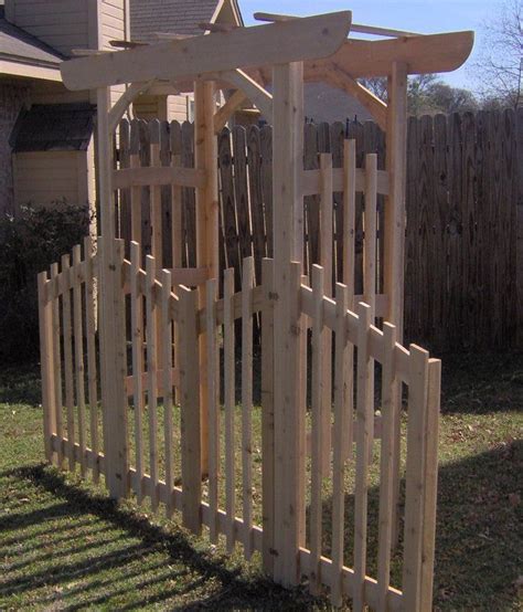 Our cedar arbors are carefully crafted and distinctively designed for a lifetime of enjoyment. Decorative Cedar Wood Arbor with Gate and Side Panels ...