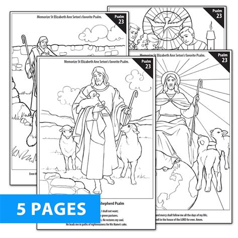 Each lesson comes with a coloring sheet and colored poster that depicts the bible verse. Psalm 23 Coloring Download