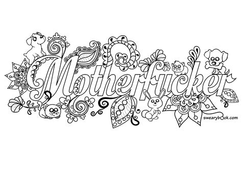Which of these 18 free coloring pages for adults is your favorite? Motherfucker Swear word coloring page - Swear word Adult ...