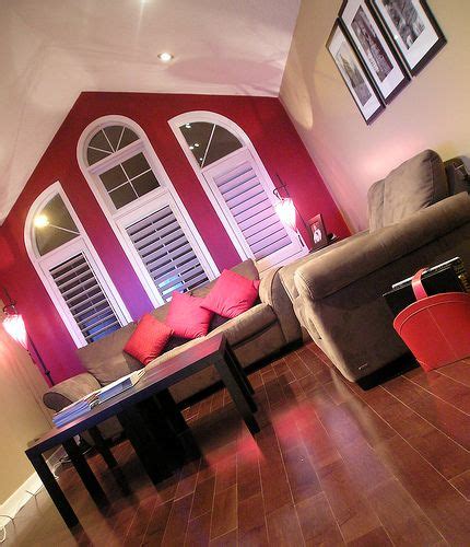 Natural light from large windows can also alter how the paint color looks on the wall, and you may not. beige with red accent wall. With brown couches for my ...