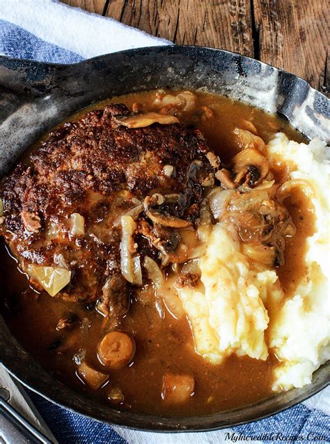 It's sensible to cover the pan with the lid. Old Fashioned Hamburger Steaks with Mushroom Onion Gravy ...