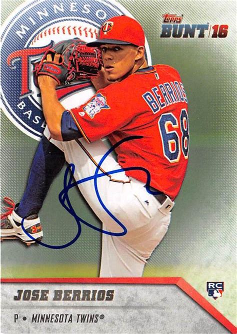 This was followed by the introduction of african american players in major league baseball, which allowed more chances to players born in the island. Jose Berrios autographed baseball card (Minnesota Twins ...