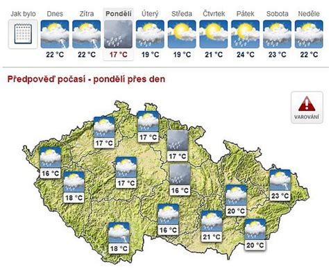 Nejnavštěvovanější předpověď počasí v čr ☀ na počasí.seznam.cz zjistíte jak bude a kolik bude stupňů v česku, na horách a v zahraničních letoviscích ✅. Česká televize do vysílání zařadila omylem zimní předpověď ...