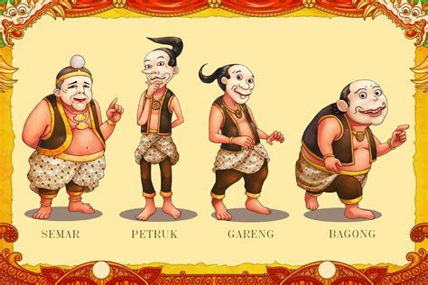 Topeng wayang tari punakawan 1 set = 4 pcsrp238.000: Pin oleh Feny Poulette di Indonesian Illustrators ...