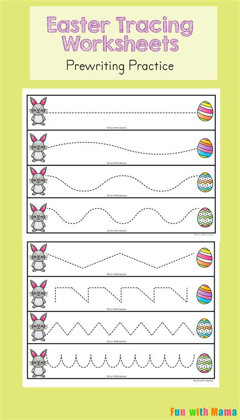 My boys, who are currently preschoolers, are into tracing activities at the moment. Easter Tracing Worksheets for Preschoolers - Fun with Mama