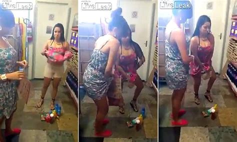 She is speaking to the camera on a video call. Caught on camera: Shopkeeper forces two women with stolen ...