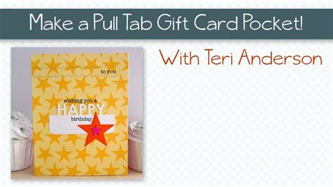 Using a regular piece of scotch tape, you can create a small tab to help you easily pull out whatever card you need. Make A Pull Strip Gift Card Pocket! - YouTube
