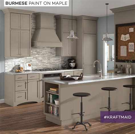 Kraftmaid is here to help you prepare for any home renovation. KraftMaid's® Burmese paint is a warm, mid-tone neutral, that can help make your kitchen ...