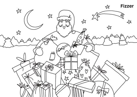 Cliquez sur l'image pour avoir la version prête à imprimer. Coloriage de Noël féérique à imprimer pour enfants | Fizzer