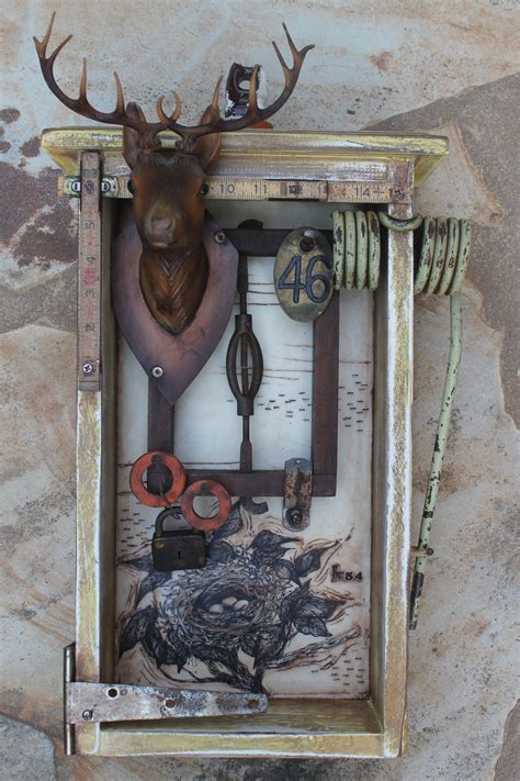 Encaustic Found Object Assemblage--Junk Drawer Series | Found object art, Found art, Box art