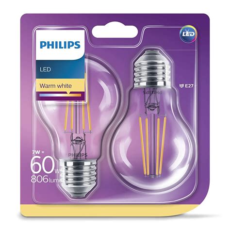 Philips 60w led consume significantly lower amounts of electric power, enabling users to save more on electricity bills. Philips Led Classic 60w A60 E27 Non-dim 2700k 2'li ...