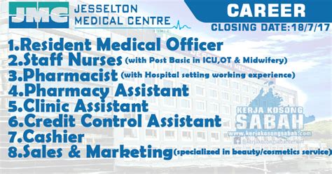 Immediate vacancy for operations admin assistant at kota kinabalu, golden hill industrial park. Job Vacancy - Career Opportunities | Jesselton Medical ...