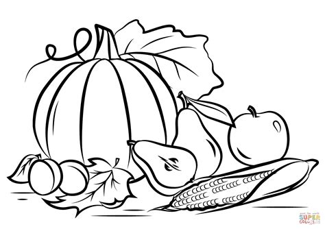 Foster the literacy skills in your child with these free, printable coloring pages that can be easily assembled into a book. Autumn Harvest coloring page | Free Printable Coloring Pages