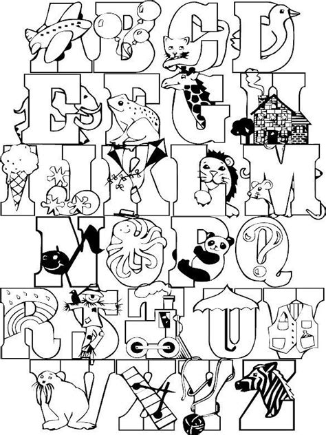 Free printable alphabet coloring pages for kids. Full Alphabet Coloring Page #colorpages #coloring # ...