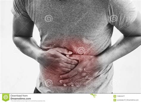 Man stomach ache on white stock image. Image of adult - 118043477
