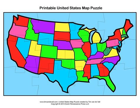 You can leave the big pieces as they are for an easy game or divide them into smaller pieces (individual states) for a more complicated jigsaw. Map Of The United States Puzzle Printable | Printable US Maps