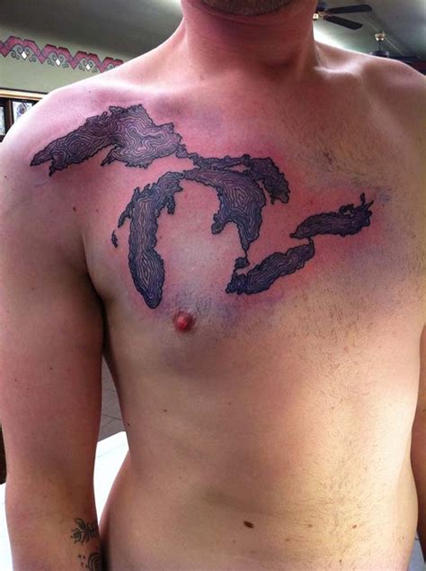 You don't have to stay inside the lines on a state outline tattoo, this arizona state tattoo has ideas coming in and coming out, making your hometown tattoo overflowing with pride. 43 Spectacular State of Michigan Tattoos - TattooBlend