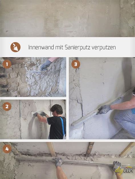 Innenwand verklinkern » anleitung in 5 schritten. Innenwand mit Sanierputz verputzen | Anleitung @ diybook ...