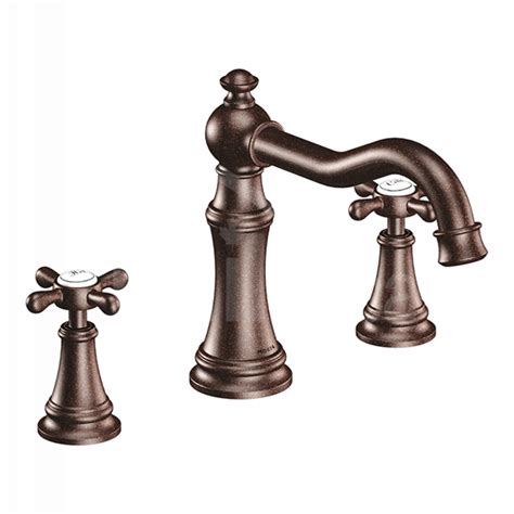 Moen t624 roman tub traditional faucet double handle. TS22101ORB : Moen TS22101ORB Weymouth 3-Hole High Arc ...