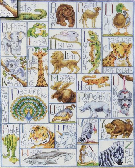 Cross stitch alphabet patterns with animals. Animal ABC Counted Cross Stitch Kit 16 x 20 Design Works ...