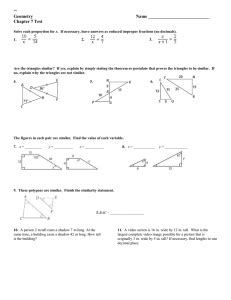 Types of triangles quiz 5th grade test: Geometry Name ___________________________ Chapter 7 Test
