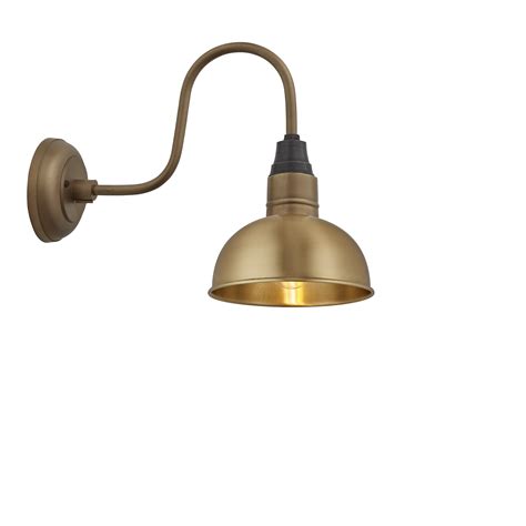Swan Neck Dome Wall Light - 8 Inch - Brass | Wall lights, Vintage wall lights, Wall lights retro