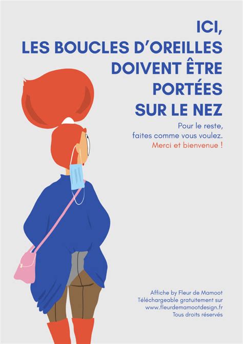 On ne peut le nier. Affiches port du masque obligatoire | Fleur de Mamoot Design