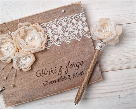 Guest books are a wonderful tradition and one that will be treasured for years to come. Guest Book Pen Holder Wedding Pen Rustic GuestBook Pens ...
